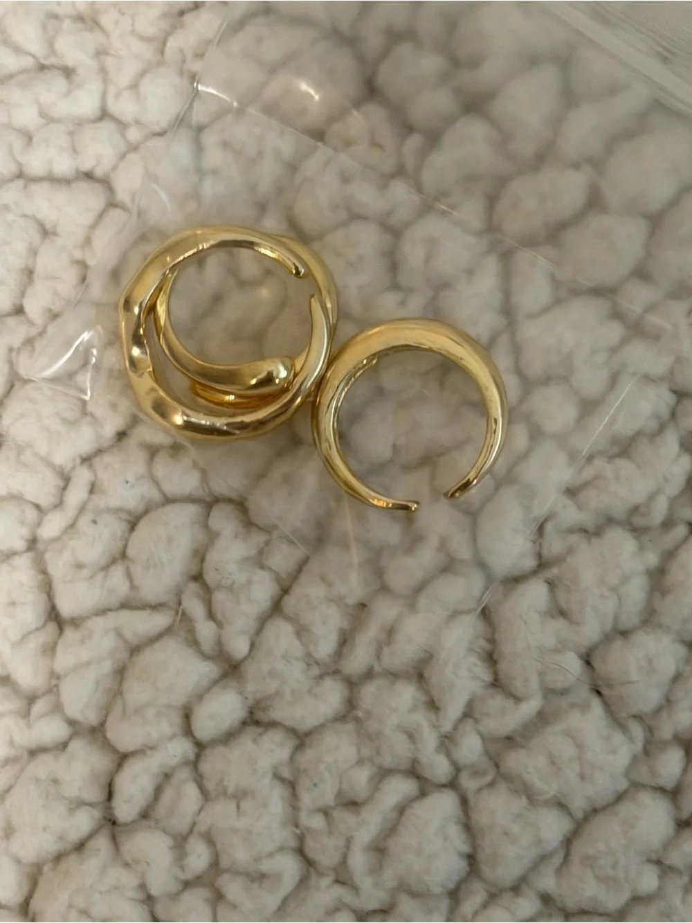 Chunky Rings Gold Toned Adjustable Snake Ring Geometric 3 Pcs Fashion OrB1/E2
